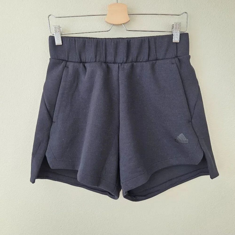 Adidas Womens Z.N.E Short Size S Black Aeroready Cotton Gym Train Athleisure NEW